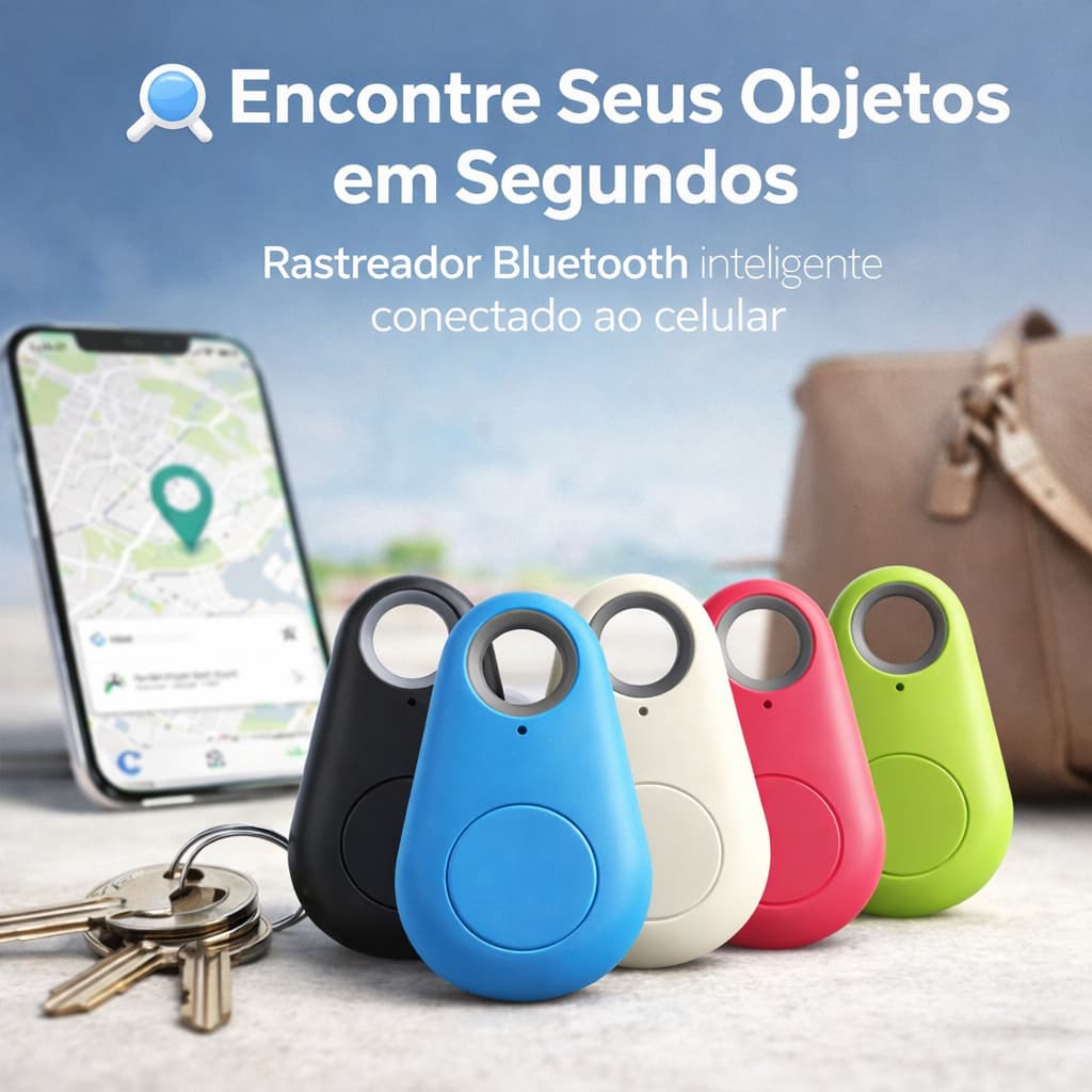 Chaveiro Rastreador Bluetooth Anti Perda Localizador de Chaves Carteira Bolsa Android iOS (Cores sortidas)