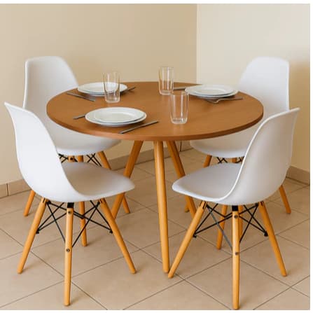 Mesa de Jantar 80cm Cor Mel – Moderna, Compacta e Elegante