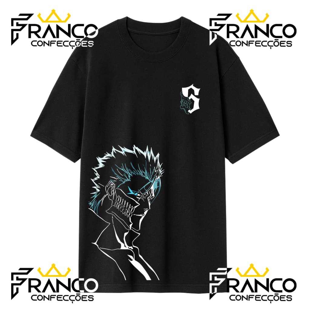 Camiseta Oversized Anime Grimmjow Jaegerjaquez Unissex Bleach 100% Algodão Feminino Masculino