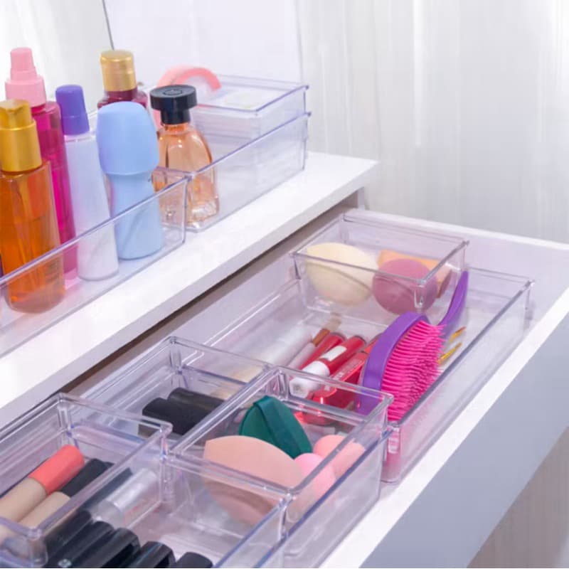 Organizador Acrílico Gaveta Multiuso Porta Maquiagem Cosméticos Caixa Organizadora Transparente
