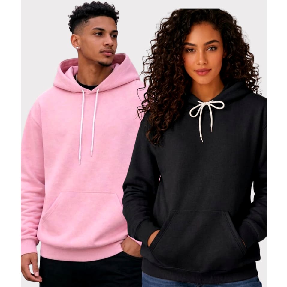 Kit 2 Blusa de Frio Moletom Unissex Liso Sem Estampa Elegancia Com Versatilidade de Uso