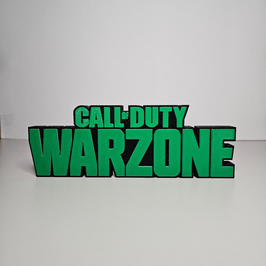 Letreiro Call of Duty: Warzone 3D Decorativo | Logo Game para Setup Gamer Quarto Geek