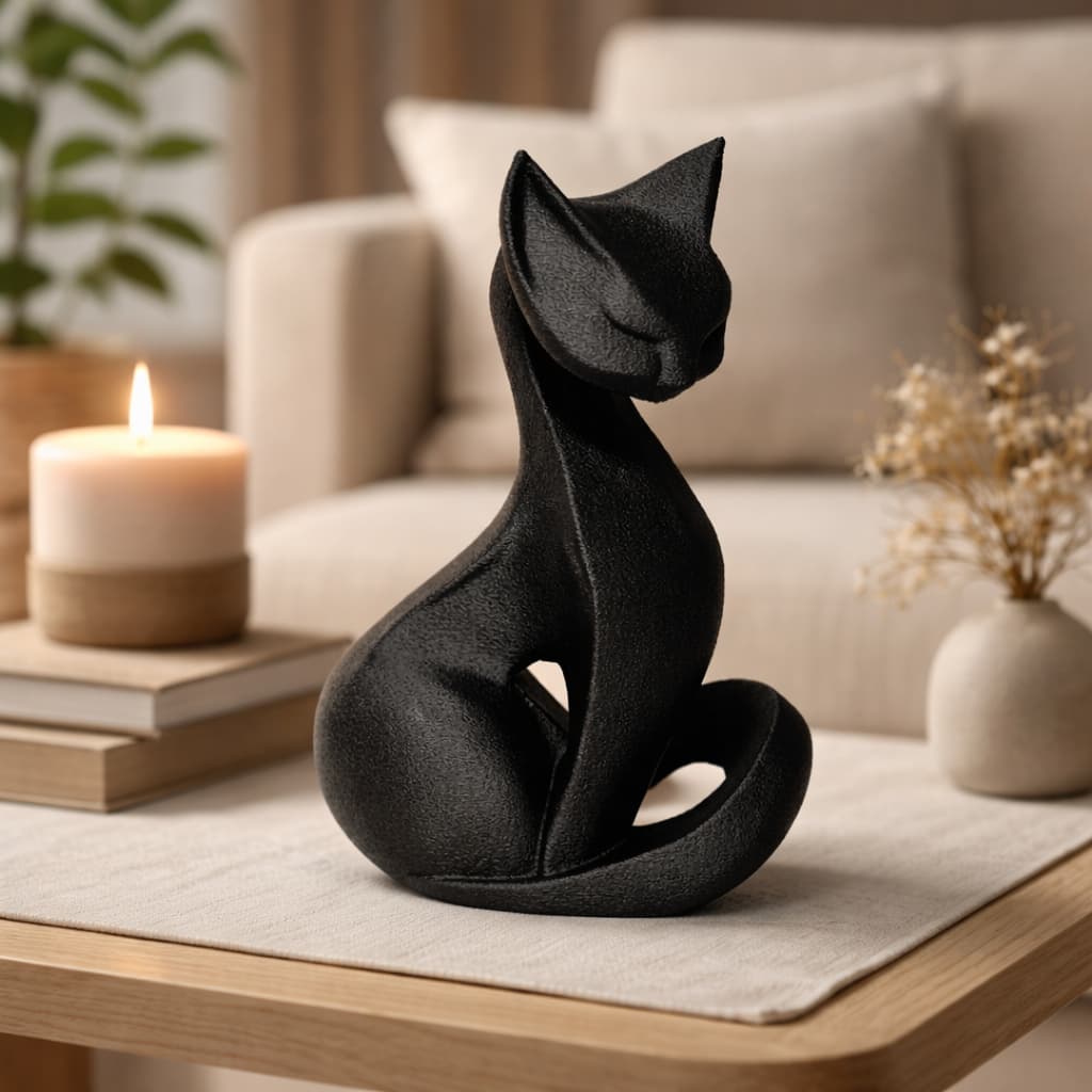 Gato Decorativo Minimalista – Escultura Moderna para Casa, Sala e Escritório | Presente Criativo