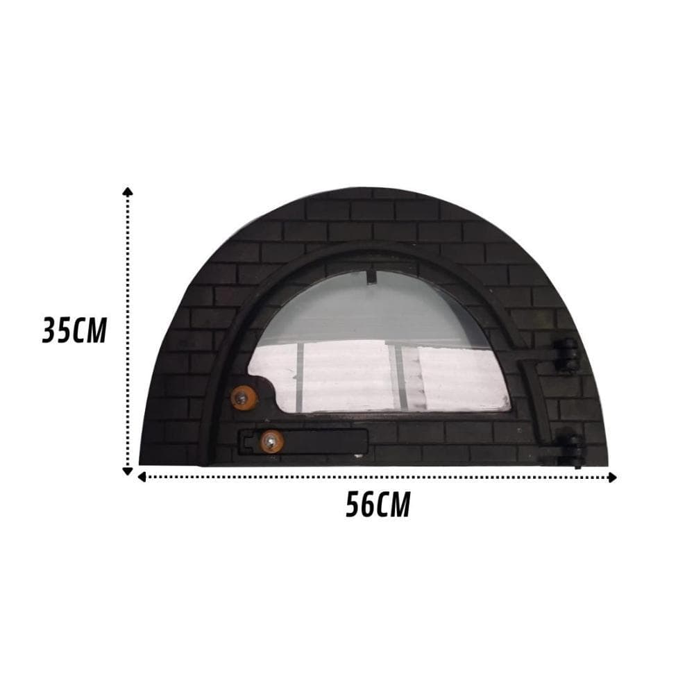 Porta para Forno a Lenha Iglu com Vidro | Alumínio Fundido para Pizza e Forno Caipira