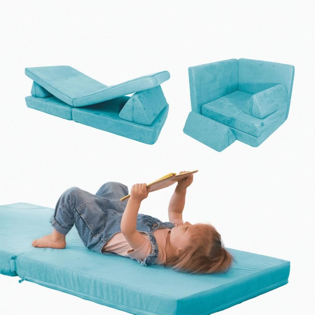 Sofá de brincar Infantil Modular Montessori 4 Peças Verde