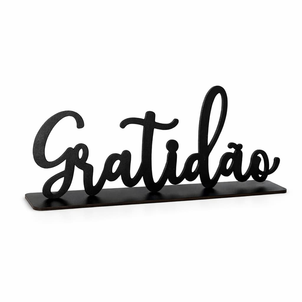 Palavra Gratidão Em Mdf Madeira Frase Motivacional