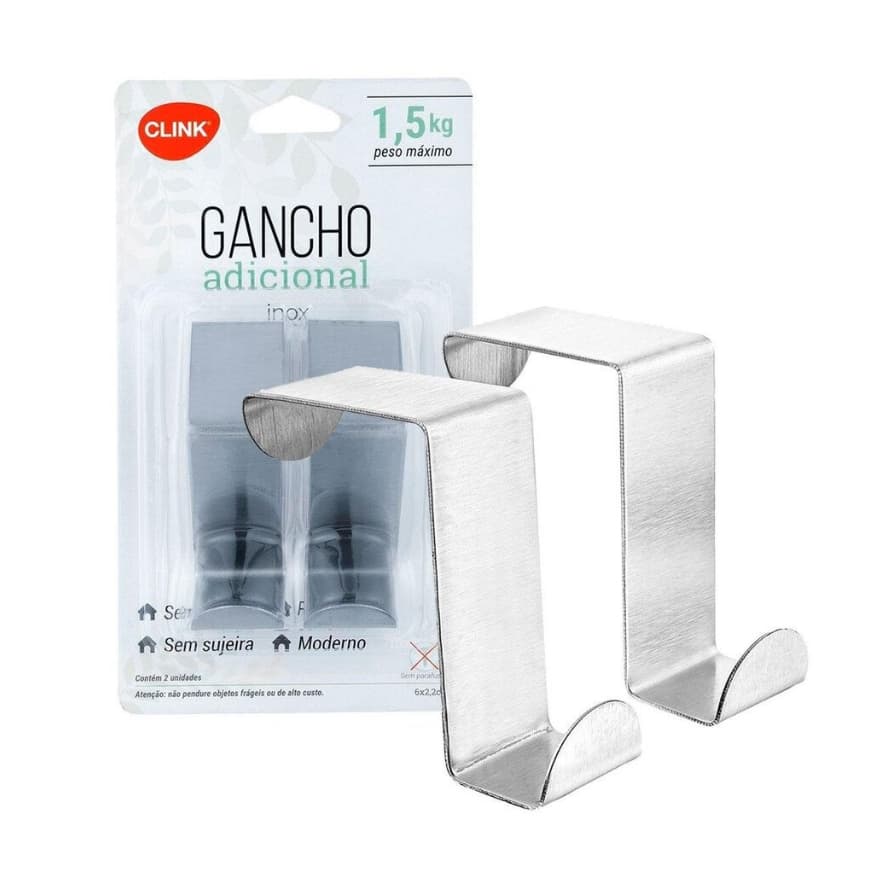 Gancho de Inox 2 Pçs 7,5cm