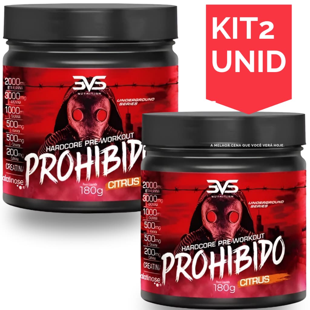 Kit 2 unidades 180g Pré Treino  3VS Nutrition Original - sabores variados