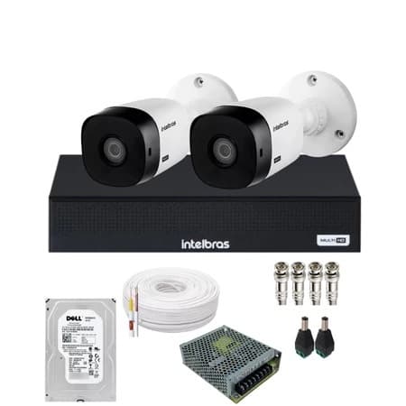 Kit 2 Câmeras Intelbras Dvr Mhdx 1104 Com Hd Completo Cftv