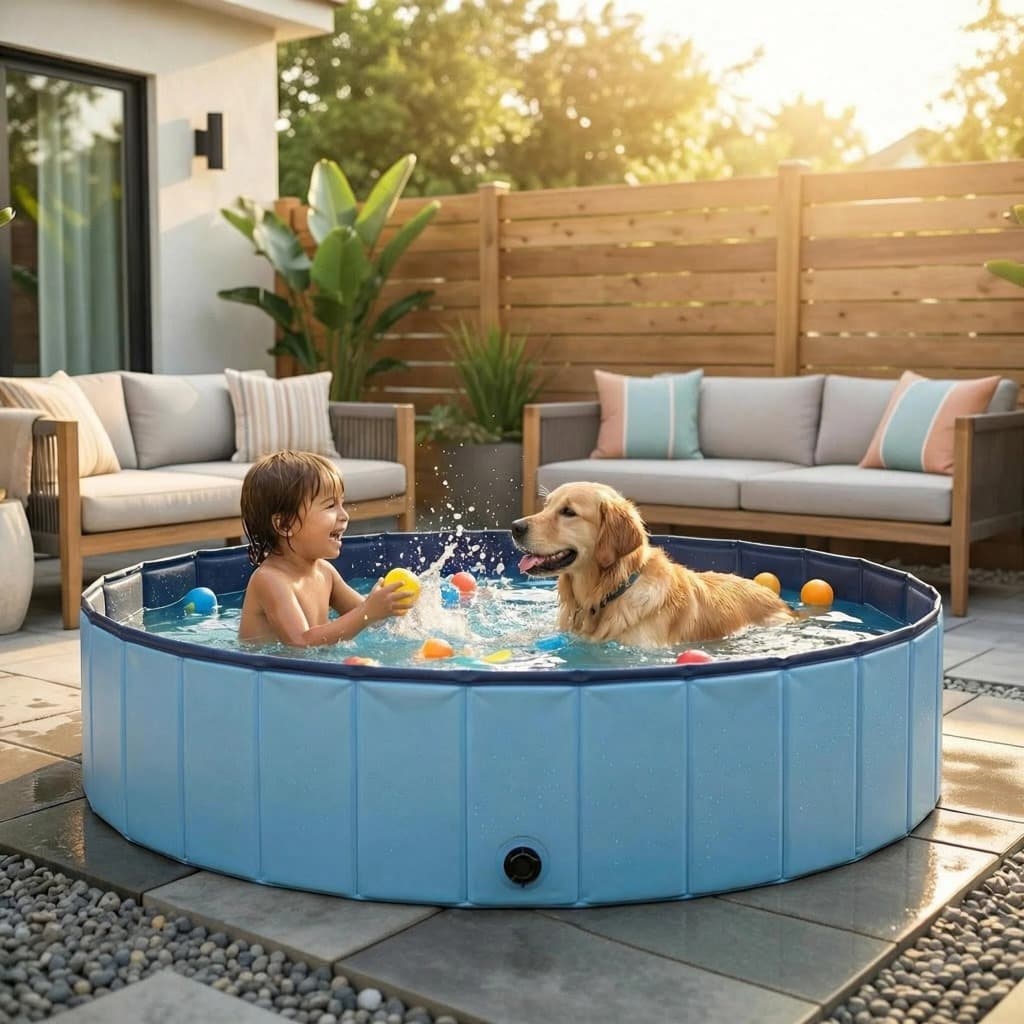 Piscina Para Cachorro, Gato, Pets - Ideal para os dias de Calor - Tamanho 120 x 30cm  340L  Banheira Grande