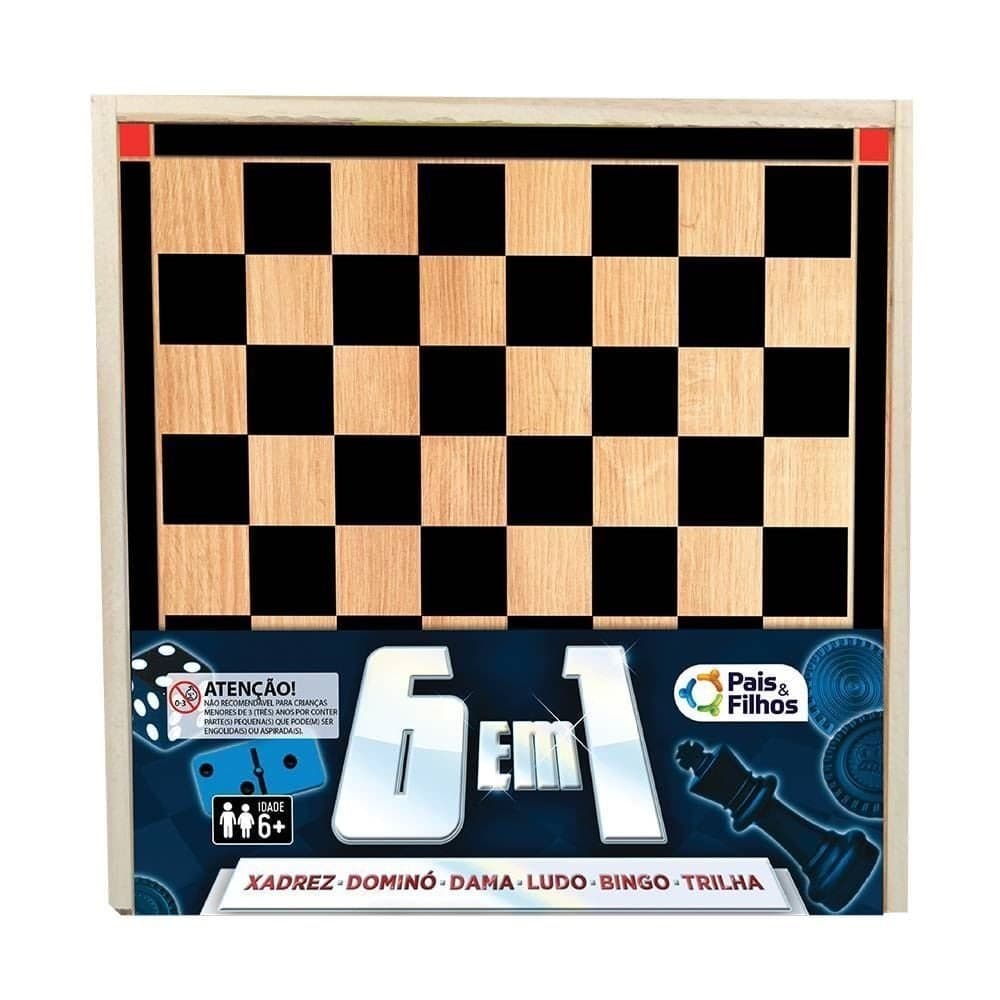 Jogo De Tabuleiro 6 Em 1 Pais E Filhos - Dama Ludo Trilha E Mais