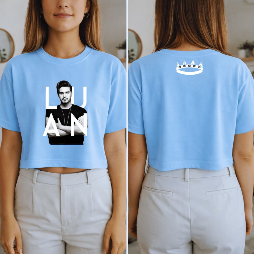 BLUSA CROPPED LUAN SANTANA REGISTRO HISTORICO ROUPA FÃ SHOW TURNE ESTAMPADA FRENTRE E COSTAS