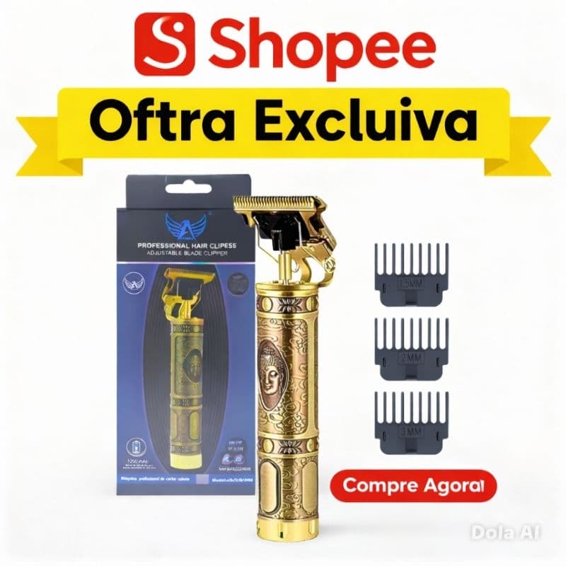 MÁQUINA ELÉTRICA DE BARBEAR E CORTAR CABELO RECARREGÁVEL SEM FIO