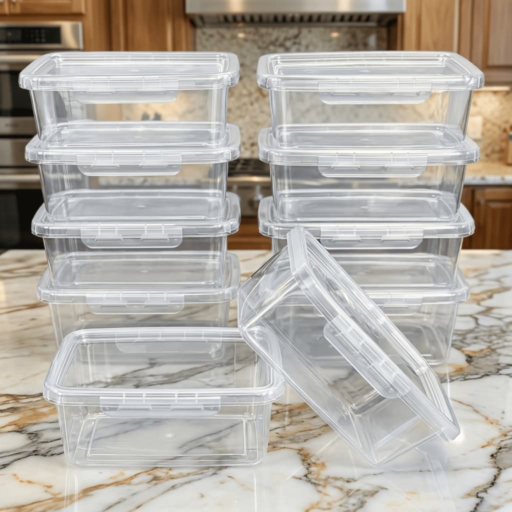 Kit Marmitas Potes 800ml Travas Laterais herméticas - Livres de BPA Alimentos organiza congelador