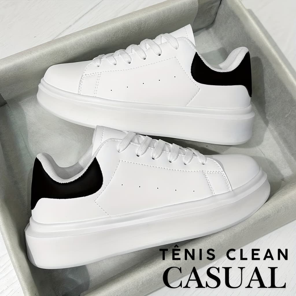 Tenis Sapatenis Masculino Clean Premium Confortável Tendência Versátil