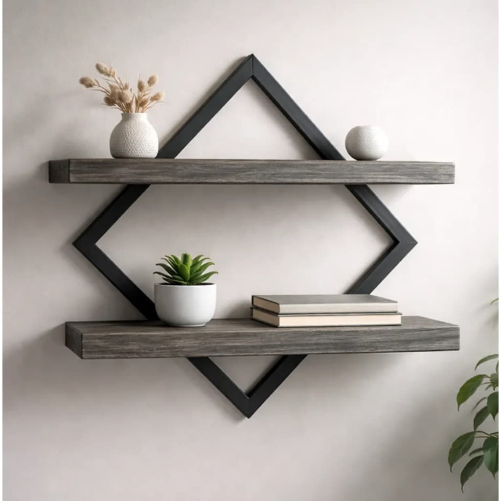 Nicho decorativo prateleira madeira rustico