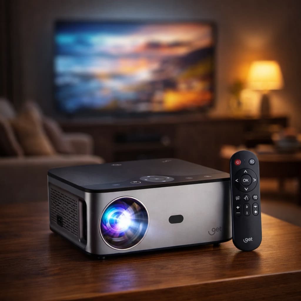 Projetor Smart 7000 Lumens Get Vision 7 Full HD HDMI WiFi Android Netflix YouTube Cinema Casa 4K HDR