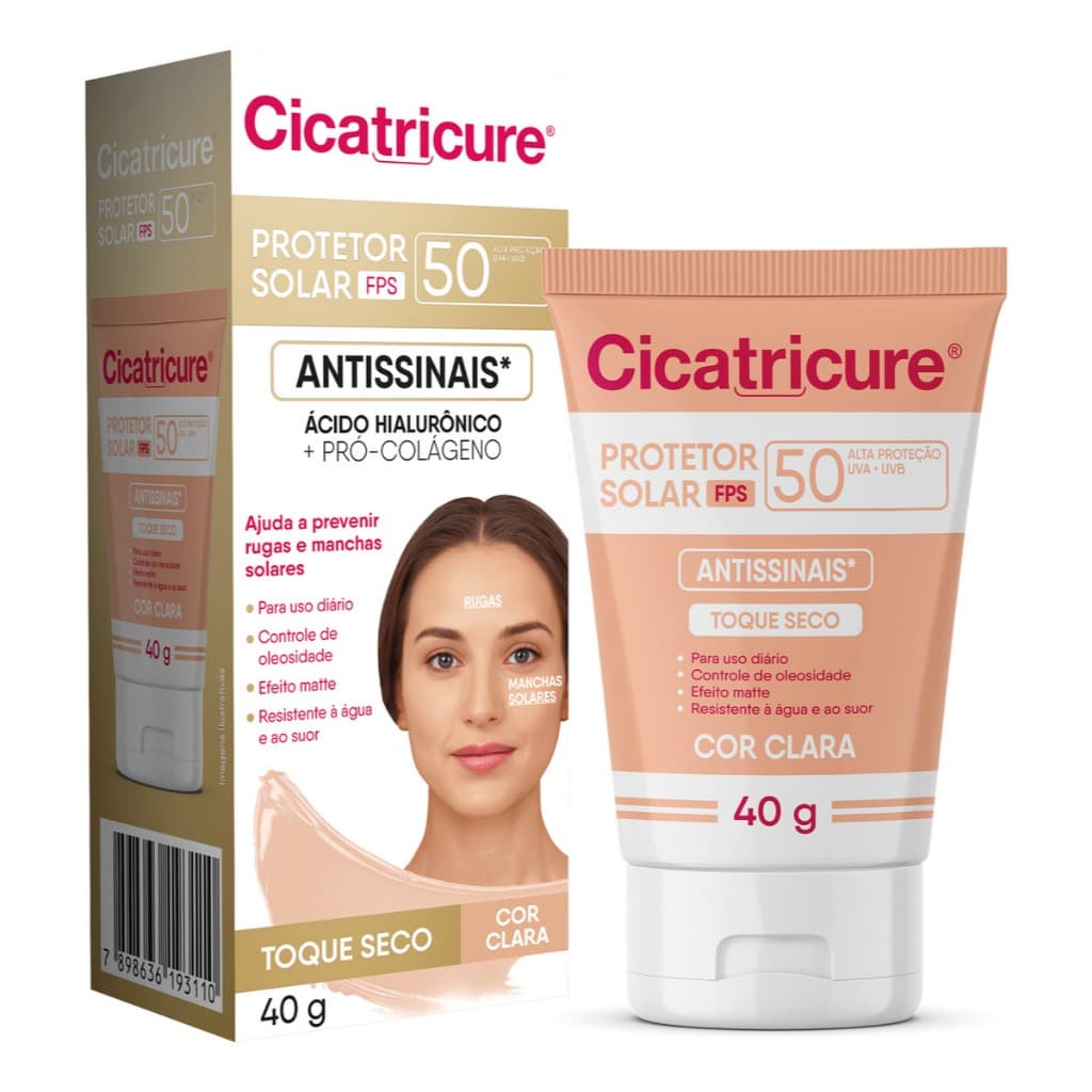 Cicatricure protetor solar fps50 antissinais (cor clara)- 40g