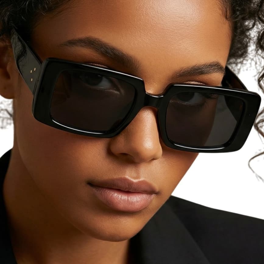 Óculos de Sol Retangular Fashion Unissex Estilo Retrô Moderno Proteção UV400 MD-32