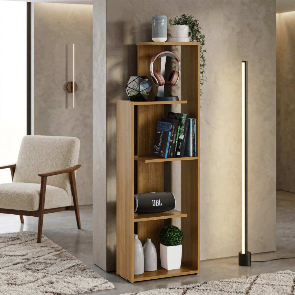 Prateleira casa Vertical Design Slim  Estante Decorativa com Nichos Recepção, Sala Quarto Decorativa