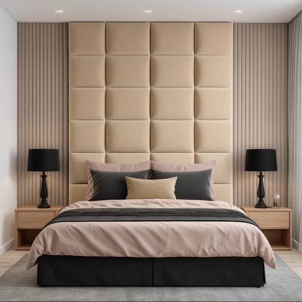 Cabeceira Estofada Casal Box 40x30 Premium Modular Painel Cama Suede Veludo Quarto Luxo