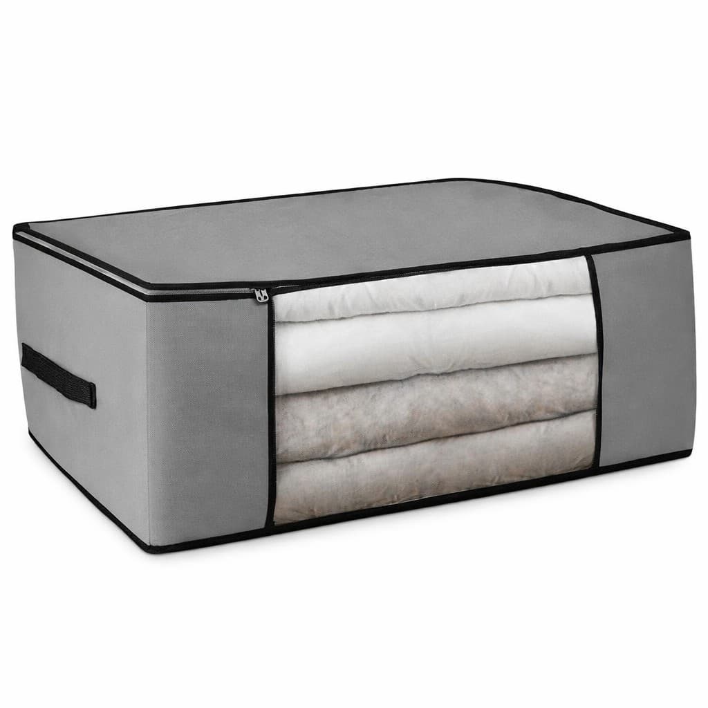 Caixa Organizadora Multiuso para Guarda-Roupa com Zíper e Visor Transparente | Anti-Poeira, Umidade