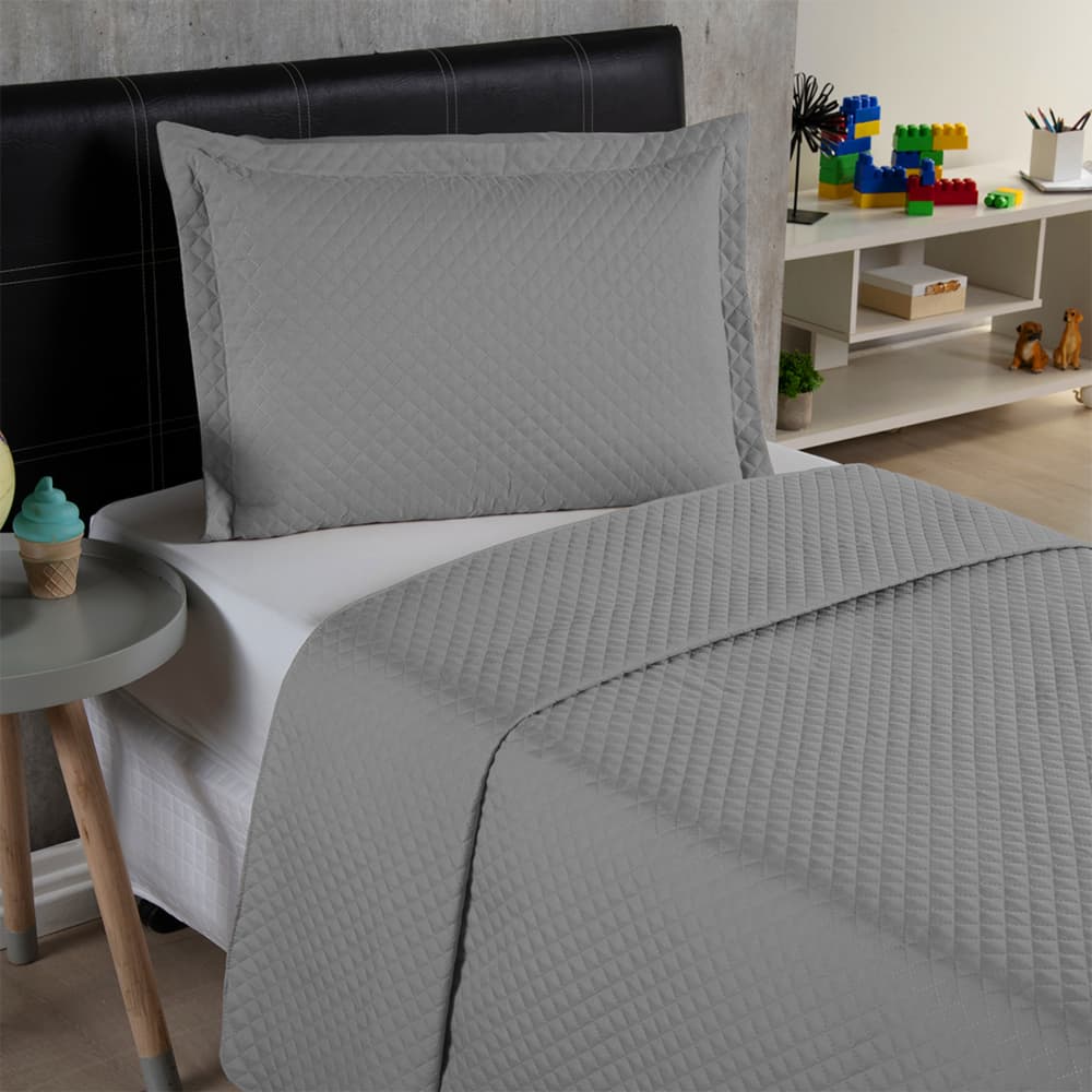 Colcha Solteiro com Fronha Cobre Leito Jogo de Cama Para o Dia a Dia - Simples, Bonito e Confortável