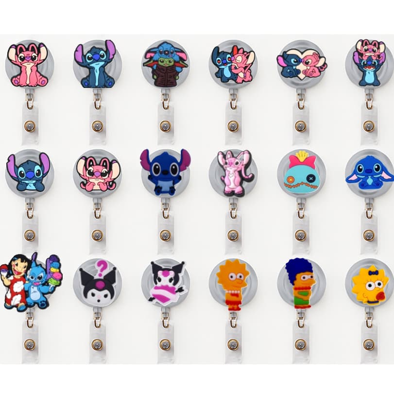 Porta Crachá | Roller Clip Retrátil | Crachá Enfermagem | Crachá Stitch e Lilo