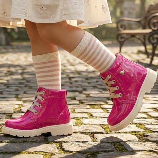 Coturno Infantil Bota Meninas Casual E Moderna
