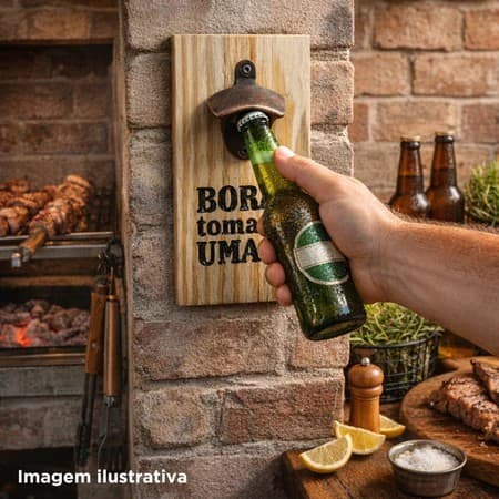 Abridor Magnético Parede Rustico Decoração Madeira Pinus