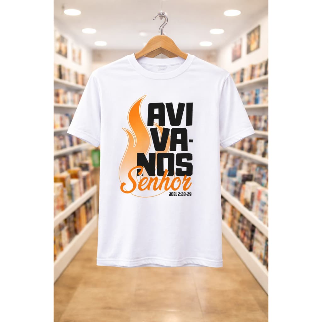 Camiseta casual 100% algodao Aviva-nos Masculina Joel 2:28-29 Gospel Evangélica blusa igreja aniversario moda