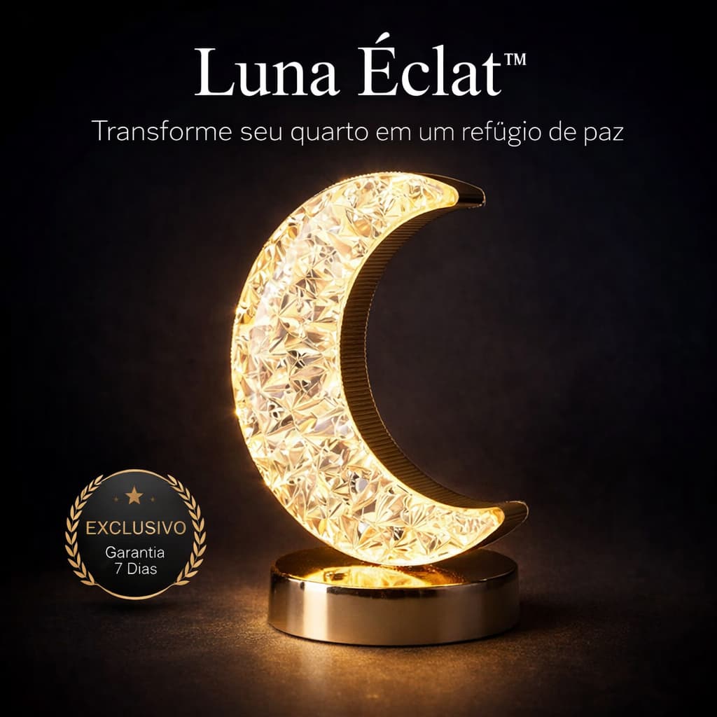 Luna Éclat™ Luminária LED Lua Cristal USB Decorativa Luz Noturna Aconchegante Quarto Setup Moderna Portátil
