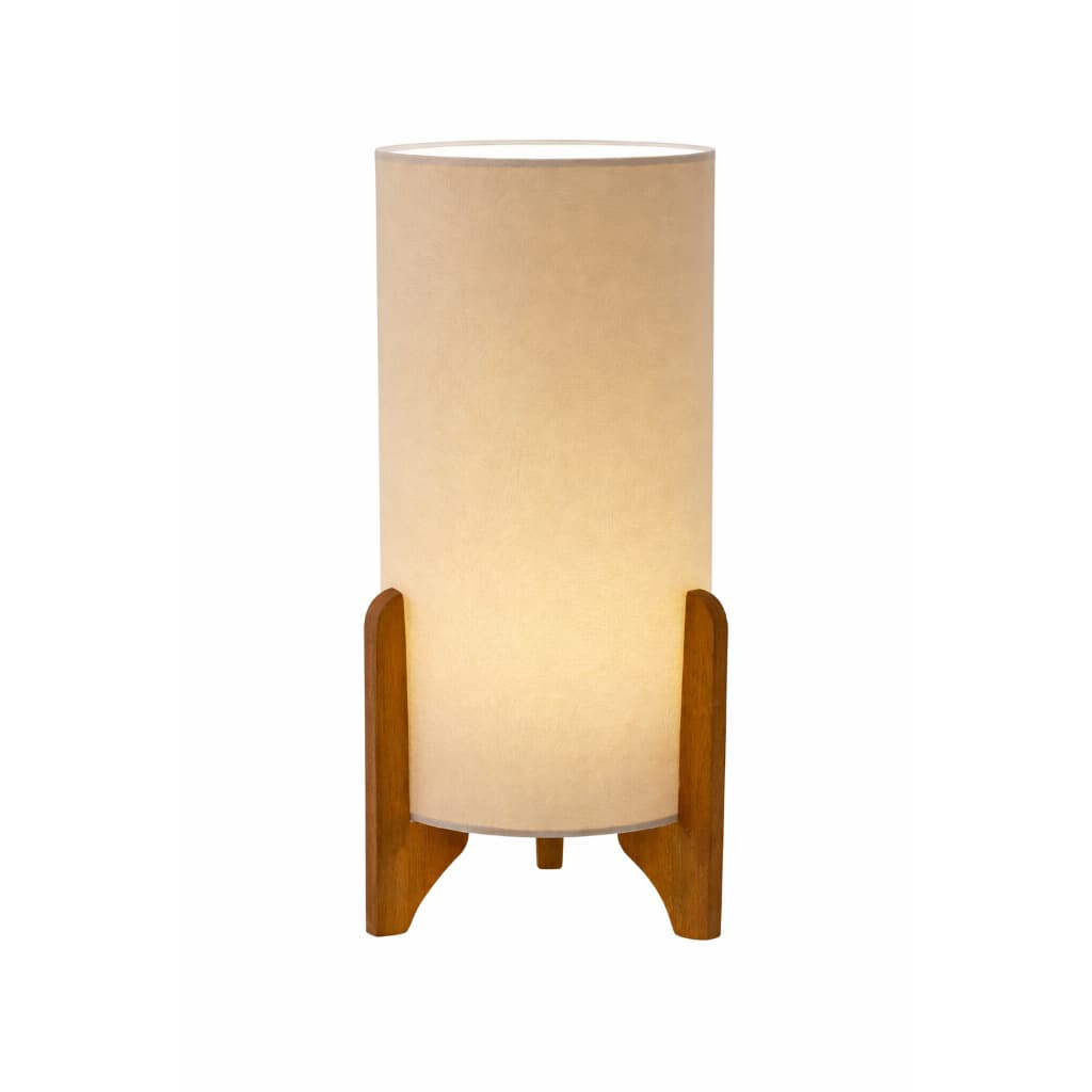 Abajur de Chão Luminária Moderna em Madeira Cúpula de Tecido para Sala Quarto Iluminação Decorativa