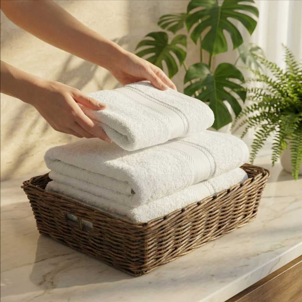 Kit 10 Toalhas de Banho Grandes Premium Brancas 90% Algodão Hotel Casa Academia