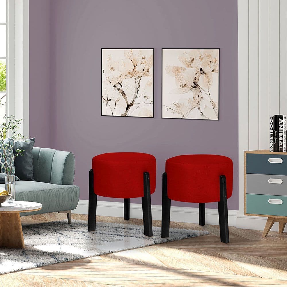 Puff Thor com Pés Quadrados Assento Confortável Estrutura Reforçada para Sala Quarto e Decoração Moderna