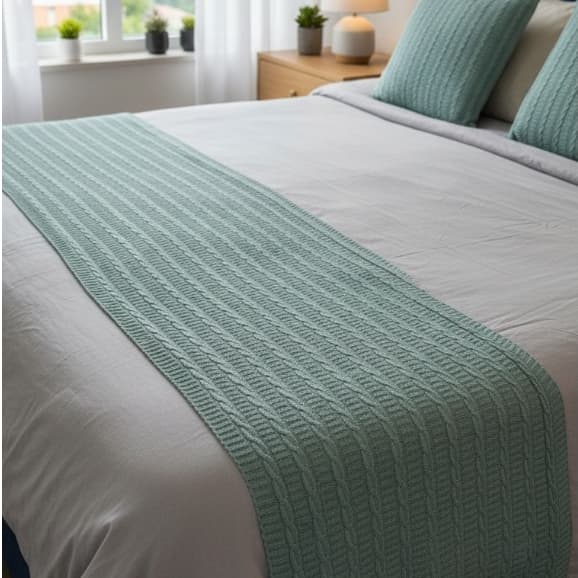 Manta Peseira Tricot Luxo Trança Para Sofá, Cama de Casal, Queen e King Decoração Premium