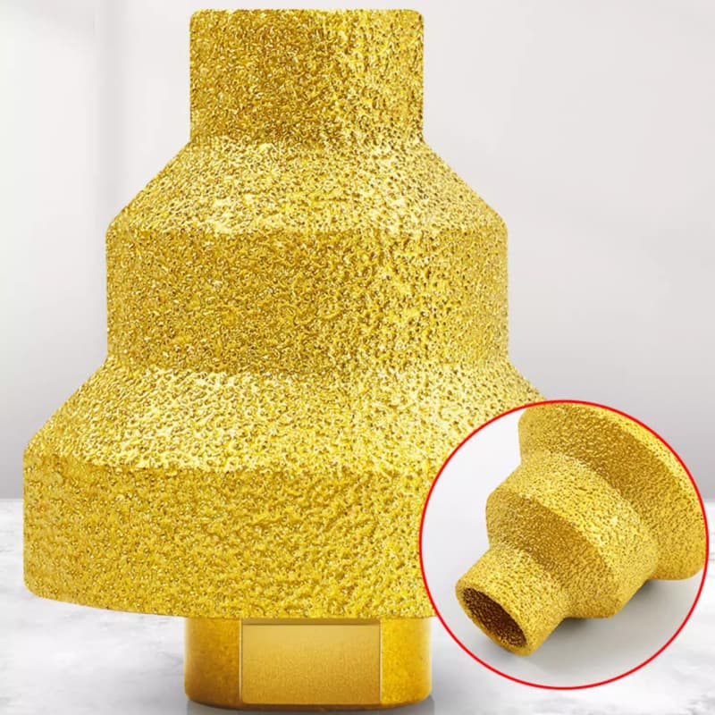 Broca Diamante para Chanfrar/Ampliar 20-35-50mm - Rosca M14 Universal Esmerilhadeira em Mármore, Porcelana, Concreto