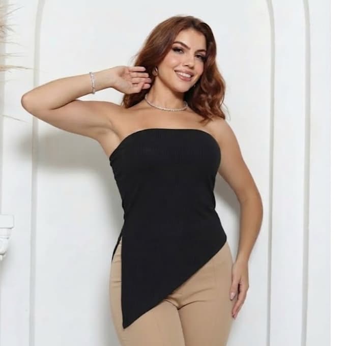 blusa Feminina Tomara Que Caia Com Bojo Estilosa Assimétrica Moda Blogueira Gringa
