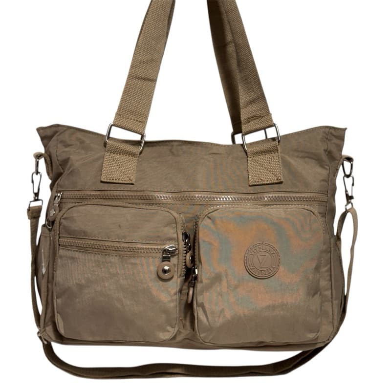 Bolsa Feminina Transversal Nylon Resistente Multi Bolsos Leve Dia a Dia Viagem