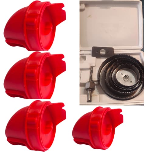4 Bocal para Comedouro e Tratador de Ração para Galinhas, Aves e Outros, kit de serra copo