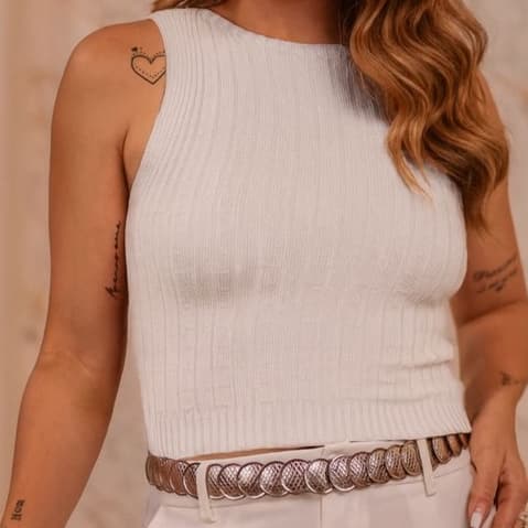 Blusa Feminina  Regata tricot Modal Alta Elasticidade Verão Lançamento