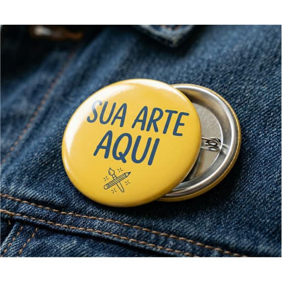 Botton personalizado - Button broche - Seu logo aqui - Insira sua arte