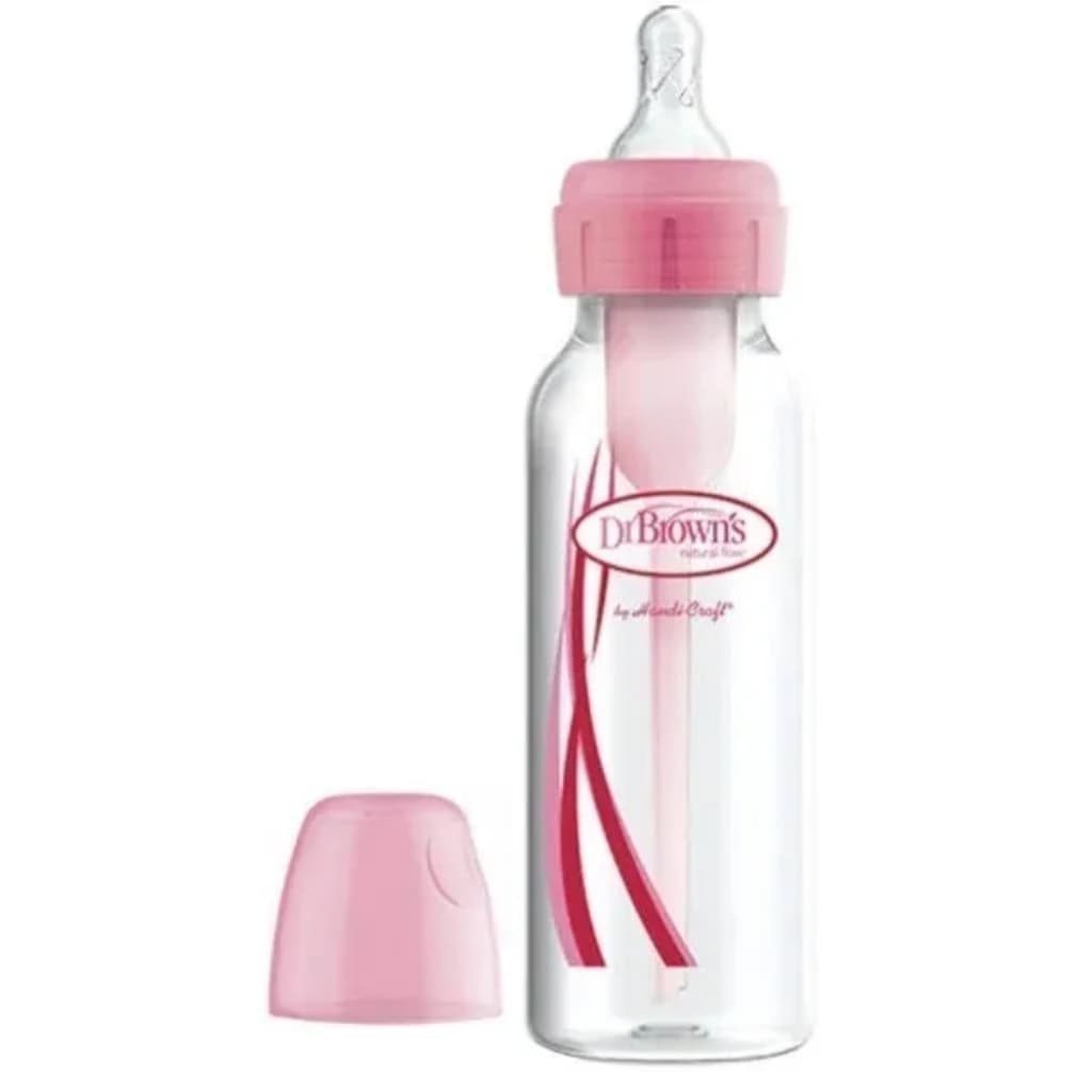 Mamadeira Dr. Brown 250ml Natural Flow Rosa 1unidade 0 M+