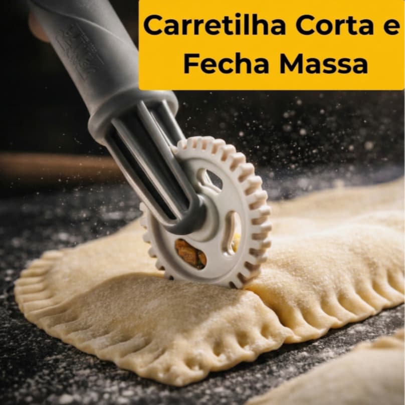 Carretilha Corta e Fecha Massa | Cortador de Pastel Ravioli Profissional Cozinha Moderna