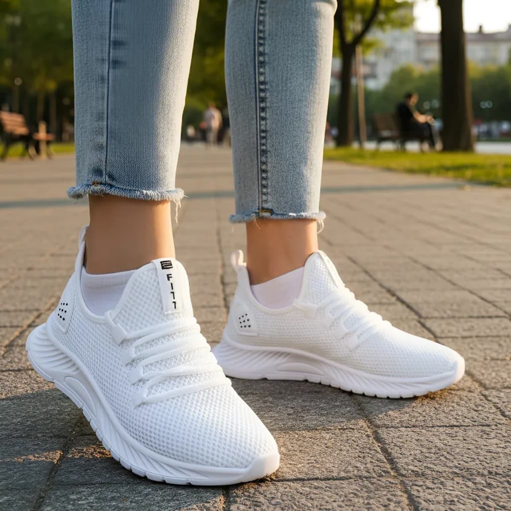 Tênis branco Limited  Leve Confortável Academia Caminhada Corrida Leve Sola