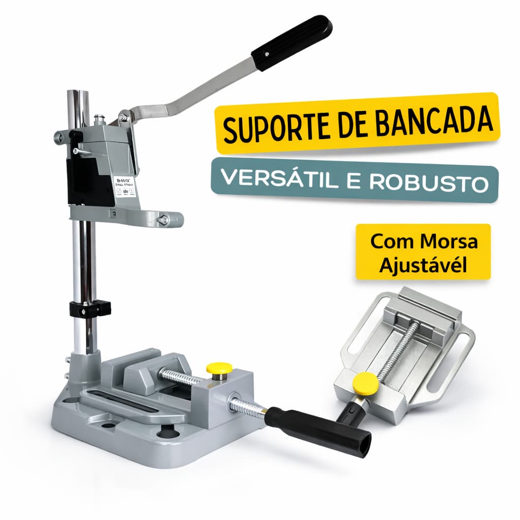 Suporte De Bancada Para Furadeira 1/ 2 ou 3/8 Alta Qualidade Morsa Ajustável