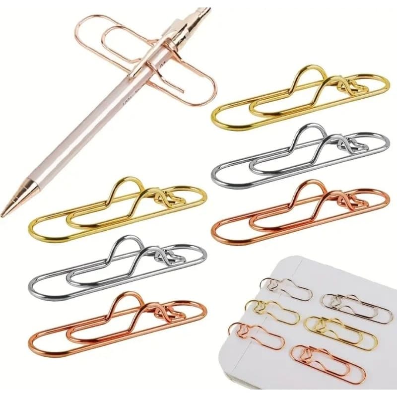2x Clipes papel clip porta Caneta marca página Suporte para capa Papelaria caderno livro agenda Biblia planner