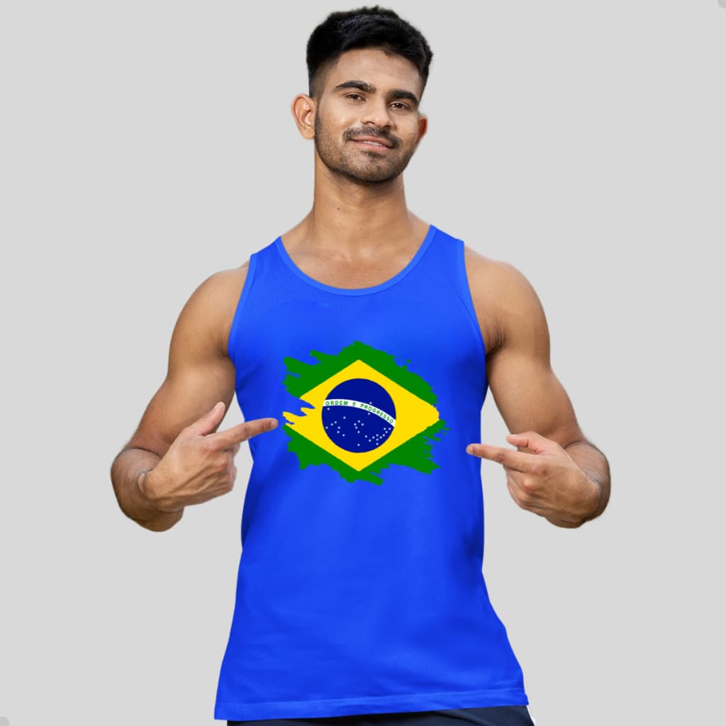 Regata Brasil Camisetas Masculinas seleção Copa Treino Academia Caminhada