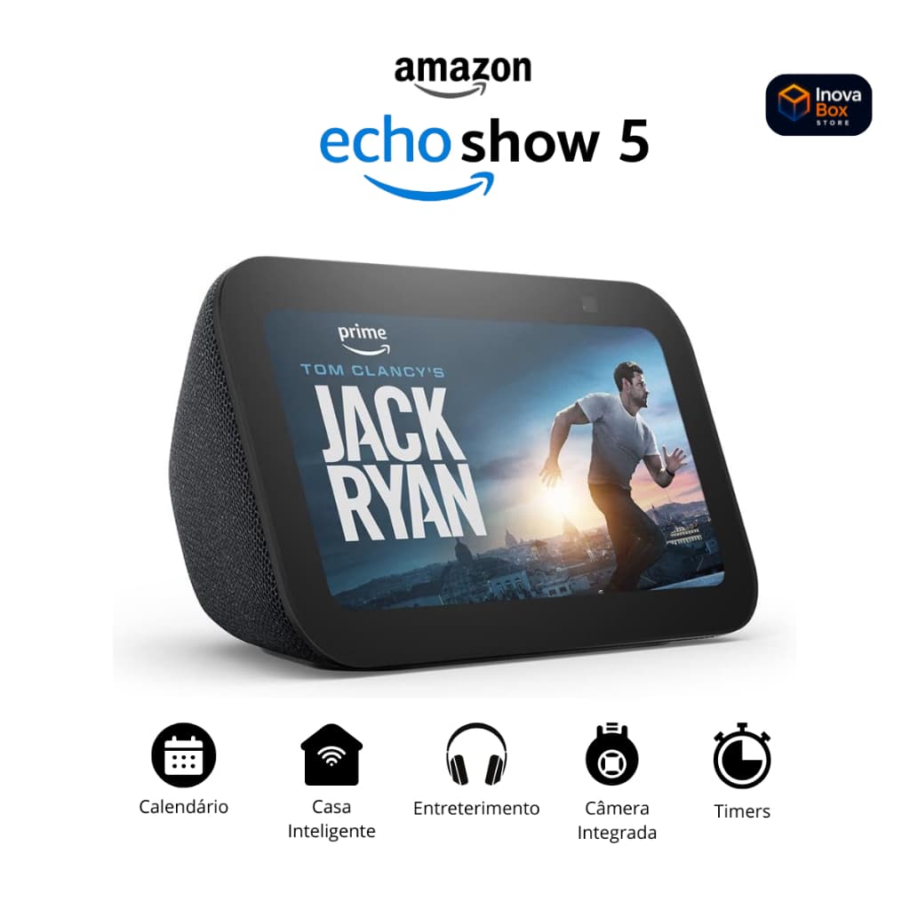 Echo Show 5 Smart Display Alexa Tela 5.5” | Wi-Fi | Bluetooth | Videochamada | Casa Inteligente | Graves Potentes