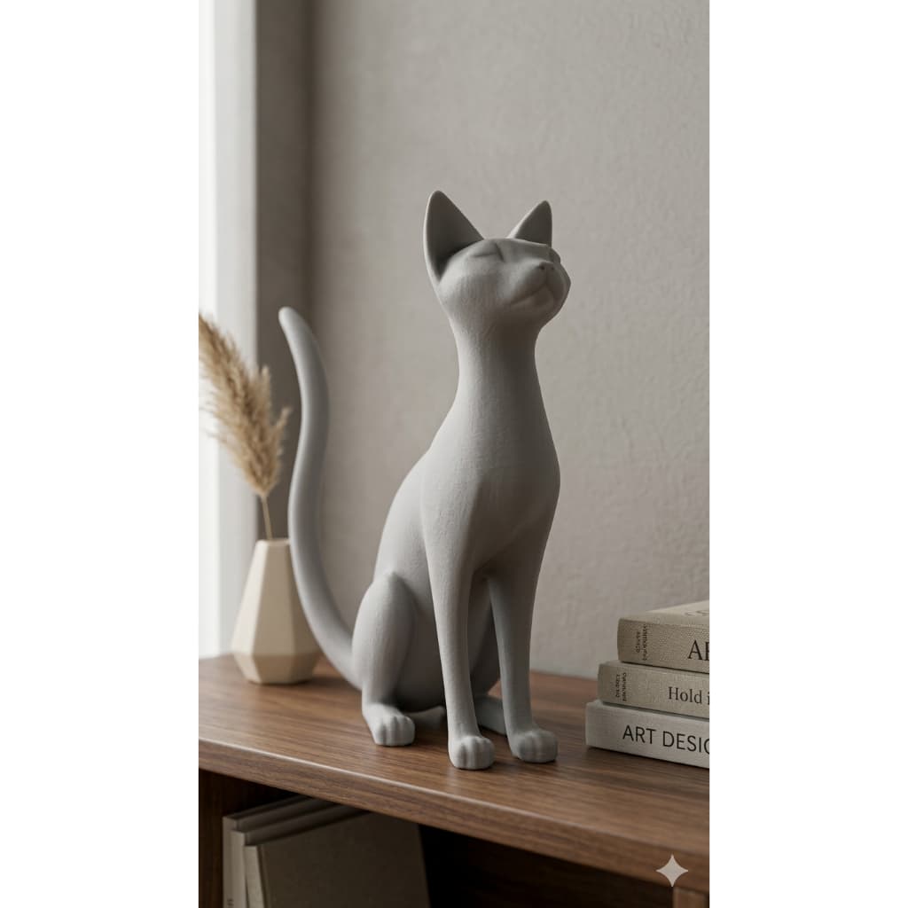 Gato decorativo minimalista estilo moderno para sala escritorio quarto